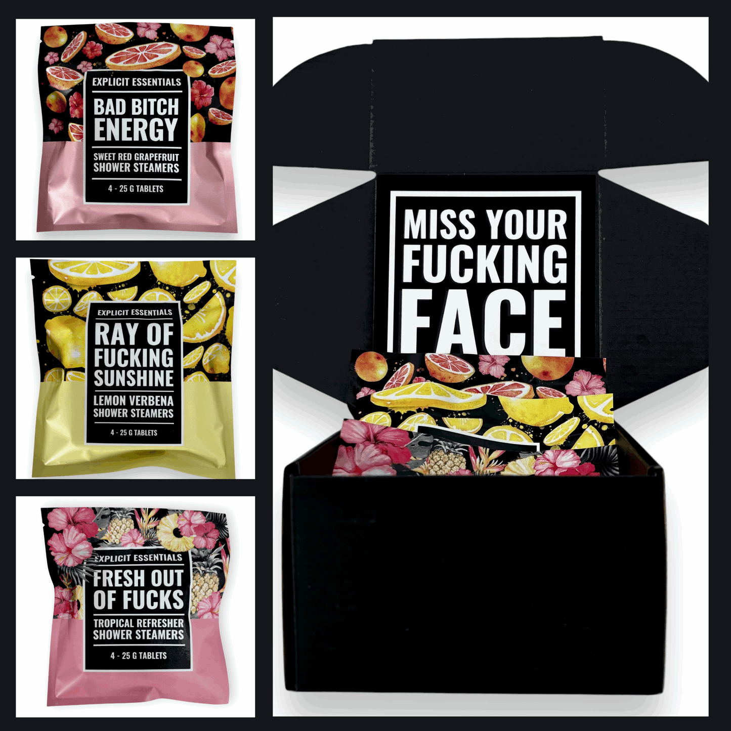 Miss Your Fucking Face Shower Steamer Gift Box Set