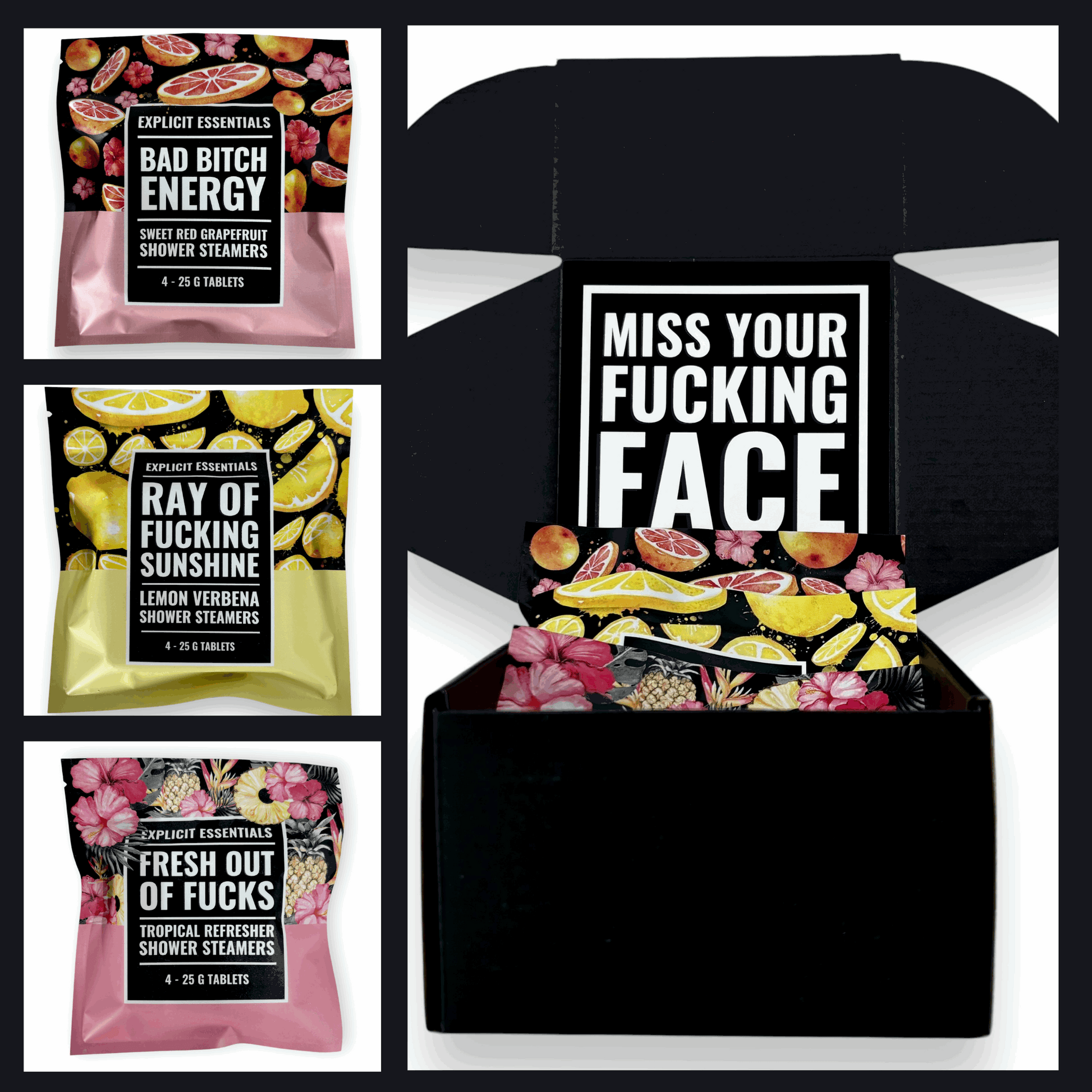 Miss Your Fucking Face Shower Steamer Gift Box Set